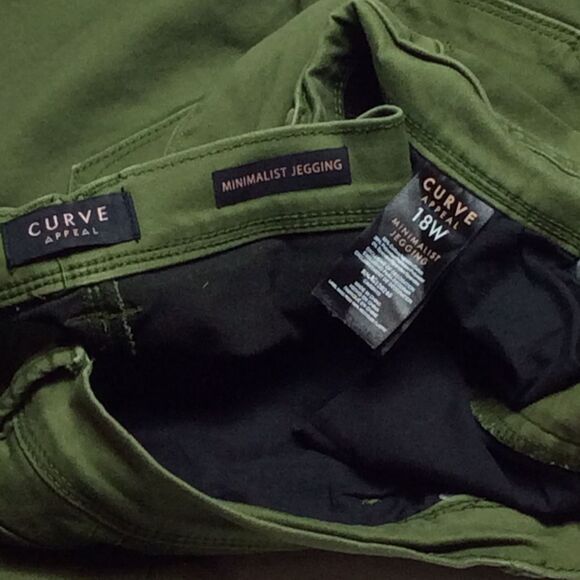 Curve Appeal Minimalist Jeggings Plus Size Olive Green Pants 18W - Picture 6 of 6